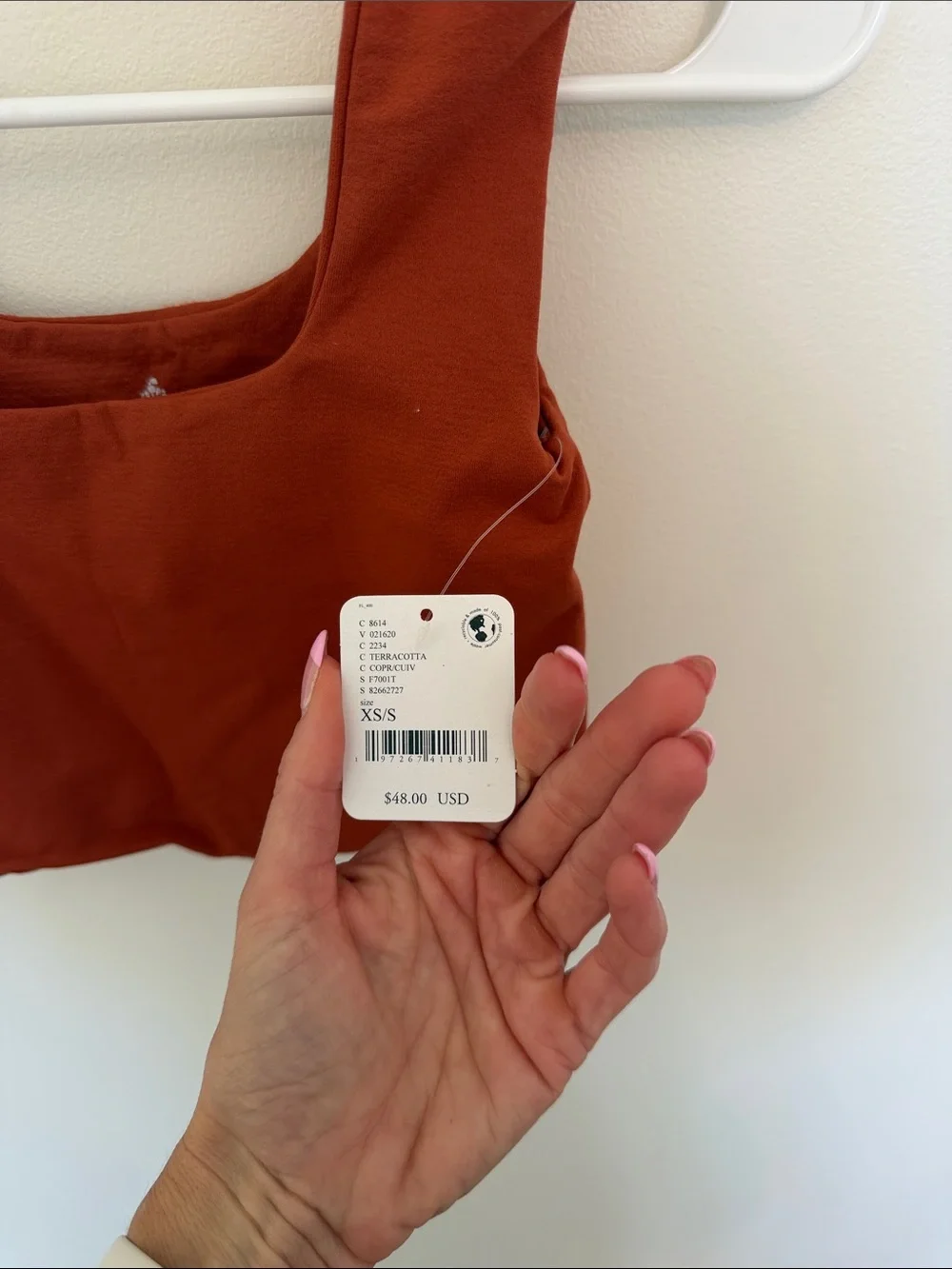 Free People Rust Square-Neck Crop Tank